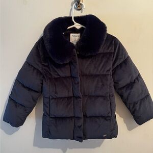 Mayoral Girls 4 Velvet Quilted Coat